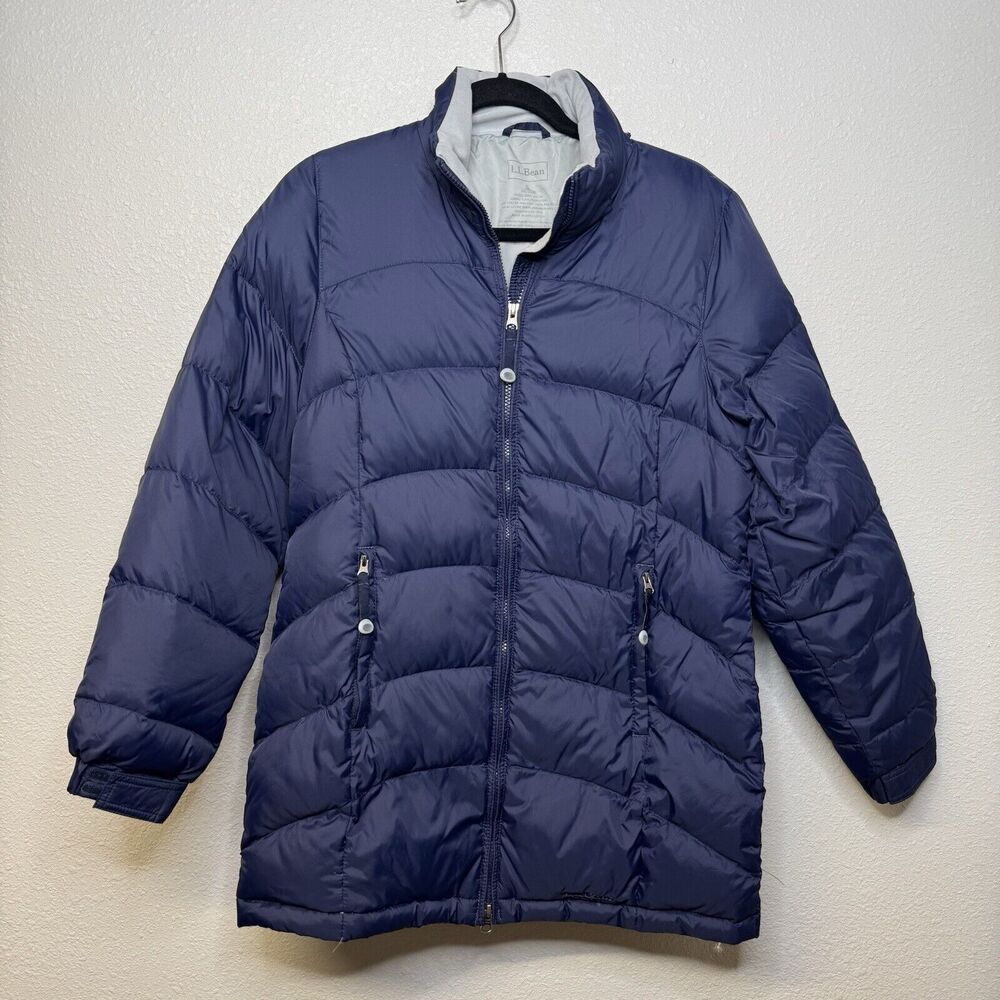 L.L. Bean Women’s S Quilted Goose Down Puffer Jacket Blue Warm Outdoor Coat